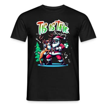 Santa Claus is dancing on xmas Christmas funny - Männer T-Shirt - Schwarz - Vorne - AI Model Male 178 light (178cm)