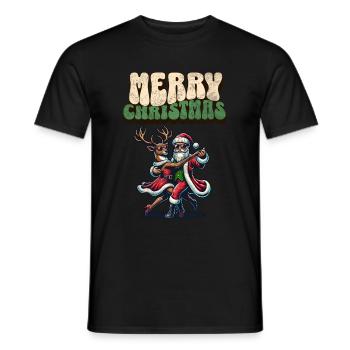 Santa Claus is dancing on xmas Christmas funny - Männer T-Shirt - Schwarz - Vorne - AI Model Male 178 light (178cm)