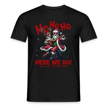 Santa Claus is dancing on xmas Christmas funny - Männer T-Shirt - Schwarz - Vorne - AI Model Male 178 light (178cm)