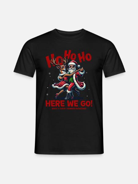 Santa Claus is dancing on xmas Christmas funny - Männer T-Shirt - Schwarz