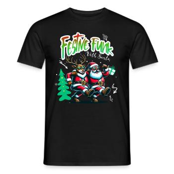 Santa Claus is dancing on xmas Christmas funny - Männer T-Shirt - Schwarz - Vorne - AI Model Male 178 light (178cm)