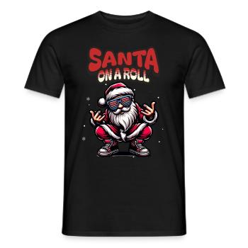 Santa Claus is dancing on xmas Christmas funny - Männer T-Shirt - Schwarz - Vorne - AI Model Male 178 light (178cm)