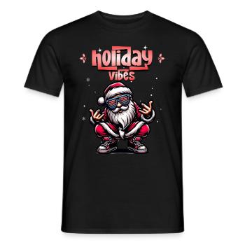 Santa Claus is dancing on xmas Christmas funny - Männer T-Shirt - Schwarz - Vorne - AI Model Male 178 light (178cm)