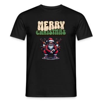 Santa Claus is dancing on xmas Christmas funny - Männer T-Shirt - Schwarz - Vorne - AI Model Male 178 light (178cm)