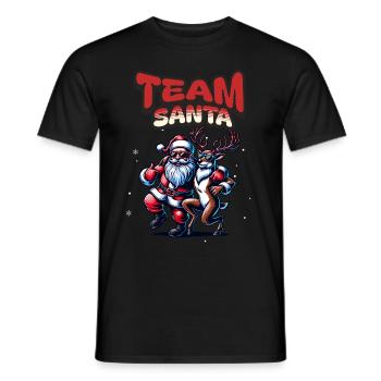 Santa Claus is dancing on xmas Christmas funny - Männer T-Shirt - Schwarz - Vorne - AI Model Male 178 light (178cm)