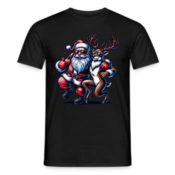 Santa Claus is dancing on xmas Christmas funny - Männer T-Shirt - Schwarz - Vorne - AI Model Male 178 light (178cm)