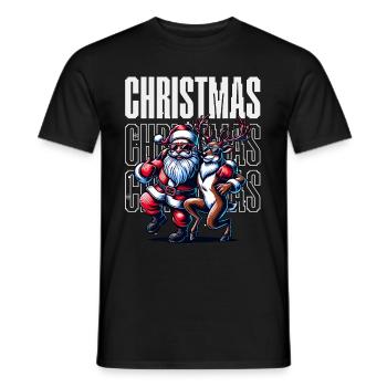Santa Claus is dancing on xmas Christmas funny - Männer T-Shirt - Schwarz - Vorne - AI Model Male 178 light (178cm)