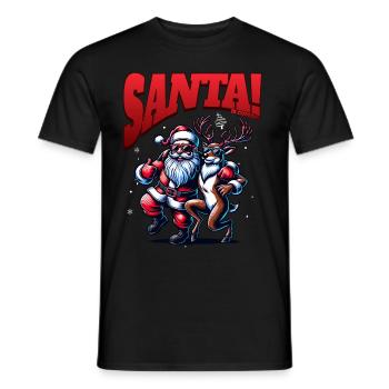 Santa Claus is dancing on xmas Christmas funny - Männer T-Shirt - Schwarz - Vorne - AI Model Male 178 light (178cm)