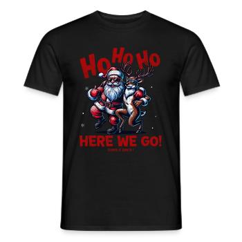 Santa Claus is dancing on xmas Christmas funny - Männer T-Shirt - Schwarz - Vorne - AI Model Male 178 light (178cm)
