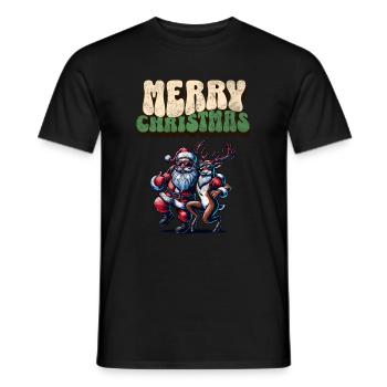 Santa Claus is dancing on xmas Christmas funny - Männer T-Shirt - Schwarz - Vorne - AI Model Male 178 light (178cm)