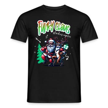 Santa Claus is dancing on xmas Christmas funny - Männer T-Shirt - Schwarz - Vorne - AI Model Male 178 light (178cm)