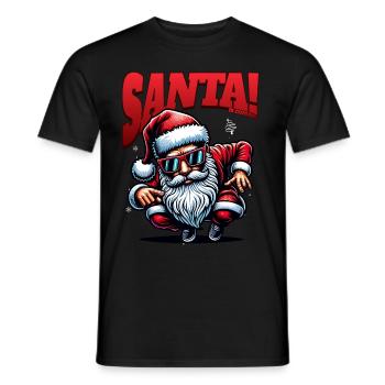 Santa Claus is dancing on xmas Christmas funny - Männer T-Shirt - Schwarz - Vorne - AI Model Male 178 light (178cm)