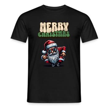 Santa Claus is dancing on xmas Christmas funny - Männer T-Shirt - Schwarz - Vorne - AI Model Male 178 light (178cm)