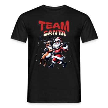 Santa Claus is dancing on xmas Christmas funny - Männer T-Shirt - Schwarz - Vorne - AI Model Male 178 light (178cm)