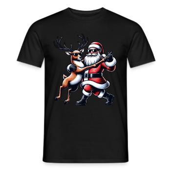 Santa Claus is dancing on xmas Christmas funny - Männer T-Shirt - Schwarz - Vorne - AI Model Male 178 light (178cm)