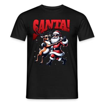 Santa Claus is dancing on xmas Christmas funny - Männer T-Shirt - Schwarz - Vorne - AI Model Male 178 light (178cm)
