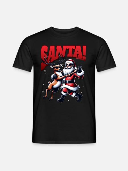 Santa Claus is dancing on xmas Christmas funny - Männer T-Shirt - Schwarz