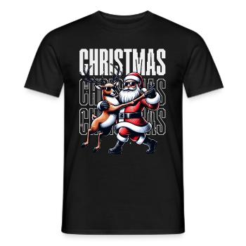 Santa Claus is dancing on xmas Christmas funny - Männer T-Shirt - Schwarz - Vorne - AI Model Male 178 light (178cm)