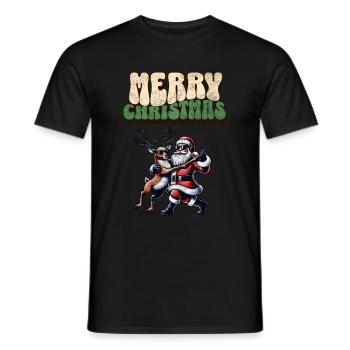 Santa Claus is dancing on xmas Christmas funny - Männer T-Shirt - Schwarz - Vorne - AI Model Male 178 light (178cm)