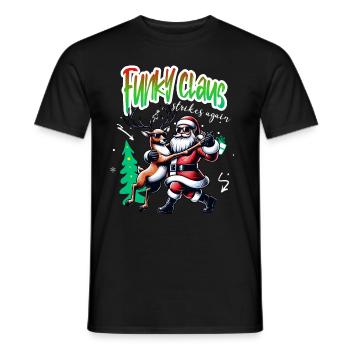 Santa Claus is dancing on xmas Christmas funny - Männer T-Shirt - Schwarz - Vorne - AI Model Male 178 light (178cm)