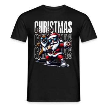 Santa Claus is dancing on xmas Christmas funny - Männer T-Shirt - Schwarz - Vorne - AI Model Male 178 light (178cm)