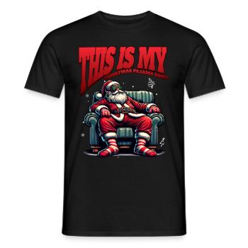 Sleep lazy Santa Claus This is my Christmas pajama - Männer T-Shirt - Schwarz - Vorne - AI Model Male 178 light (178cm)