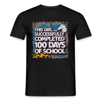 Funny Outfit teacher & student 100 days of school - Men's T-Shirt - black - Front - AI Model Male 178 light (178cm)