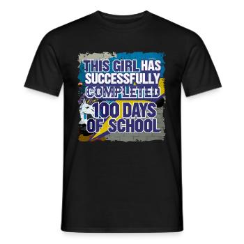 Funny Outfit teacher & student 100 days of school - Men's T-Shirt - black - Front - AI Model Male 178 light (178cm)