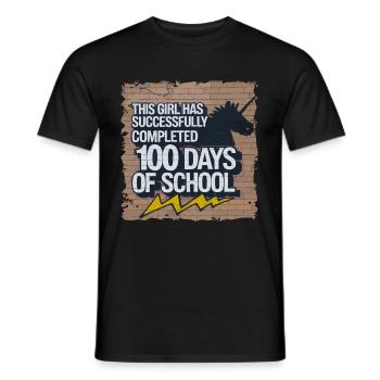 Funny Outfit teacher & student 100 days of school - Men's T-Shirt - black - Front - AI Model Male 178 light (178cm)