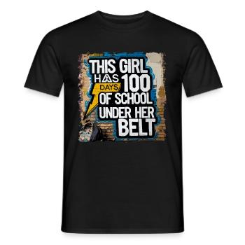 Funny Outfit teacher & student 100 days of school - Men's T-Shirt - black - Front - AI Model Male 178 light (178cm)