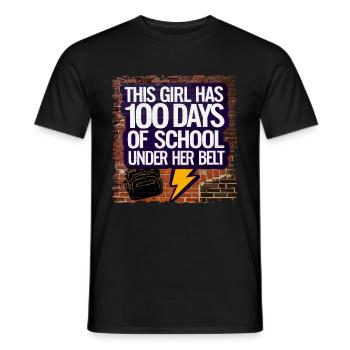 Funny Outfit teacher & student 100 days of school - Men's T-Shirt - black - Front - AI Model Male 178 light (178cm)