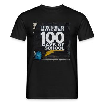 Funny Outfit teacher & student 100 days of school - Men's T-Shirt - black - Front - AI Model Male 178 light (178cm)