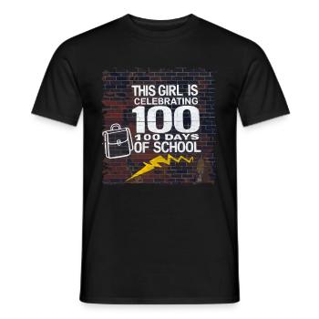 Funny Outfit teacher & student 100 days of school - Men's T-Shirt - black - Front - AI Model Male 178 light (178cm)