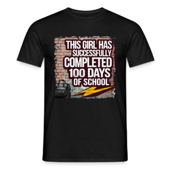 Funny Outfit teacher & student 100 days of school - Men's T-Shirt - black - Front - AI Model Male 178 light (178cm)