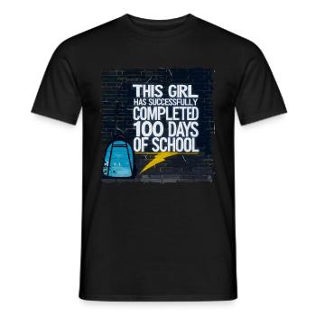 Funny Outfit teacher & student 100 days of school - Men's T-Shirt - black - Front - AI Model Male 178 light (178cm)