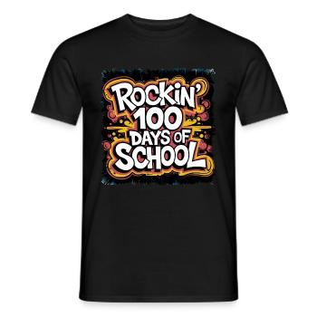 Funny Outfit teacher & student 100 days of school - Men's T-Shirt - black - Front - AI Model Male 178 light (178cm)