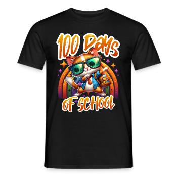Funny Outfit teacher & student 100 days of school - Men's T-Shirt - black - Front - AI Model Male 178 light (178cm)