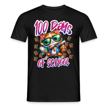 Funny Outfit teacher & student 100 days of school - Men's T-Shirt - black - Front - AI Model Male 178 light (178cm)