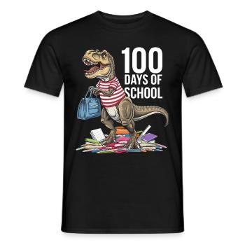 Funny Outfit teacher & student 100 days of school - Men's T-Shirt - black - Front - AI Model Male 178 light (178cm)