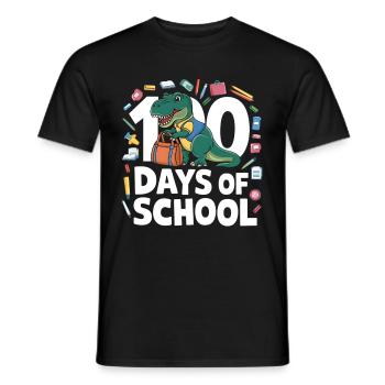Funny Outfit teacher & student 100 days of school - Men's T-Shirt - black - Front - AI Model Male 178 light (178cm)