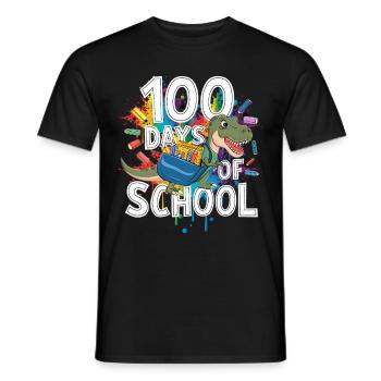 Funny Outfit teacher & student 100 days of school - Men's T-Shirt - black - Front - AI Model Male 178 light (178cm)