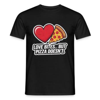 Pizza à la Saint-Valentin mieux que l’amour drôle - T-shirt homme - noir - Devant - AI Model Male 178 light (178cm)