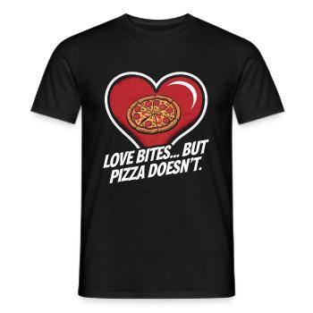Pizza à la Saint-Valentin mieux que l’amour drôle - T-shirt homme - noir - Devant - AI Model Male 178 light (178cm)