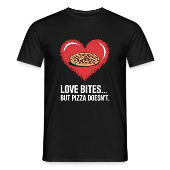 Pizza à la Saint-Valentin mieux que l’amour drôle - T-shirt homme - noir - Devant - AI Model Male 178 light (178cm)