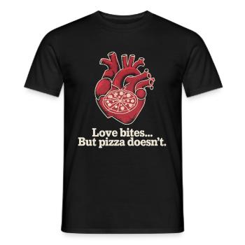Pizza à la Saint-Valentin mieux que l’amour drôle - T-shirt homme - noir - Devant - AI Model Male 178 light (178cm)