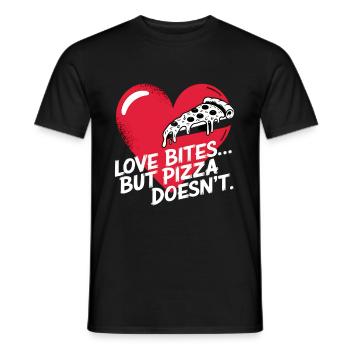 Pizza à la Saint-Valentin mieux que l’amour drôle - T-shirt homme - noir - Devant - AI Model Male 178 light (178cm)
