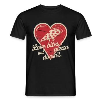 Pizza à la Saint-Valentin mieux que l’amour drôle - T-shirt homme - noir - Devant - AI Model Male 178 light (178cm)