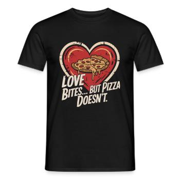 Pizza à la Saint-Valentin mieux que l’amour drôle - T-shirt homme - noir - Devant - AI Model Male 178 light (178cm)