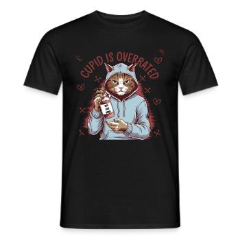 Célibataire Saint-Valentin Amour Cupidon Drôle Dicton - T-shirt homme - noir - Devant - AI Model Male 178 light (178cm)