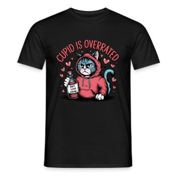 Single Valentinstag Liebe Amor lustiges Spruch - Männer T-Shirt - Schwarz - Vorne - AI Model Male 178 light (178cm)